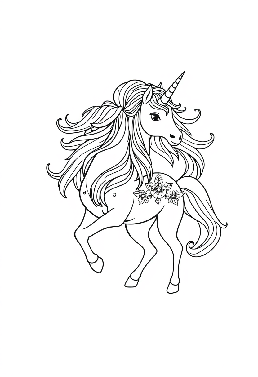 Unicorn Mandala Chibi coloring pages