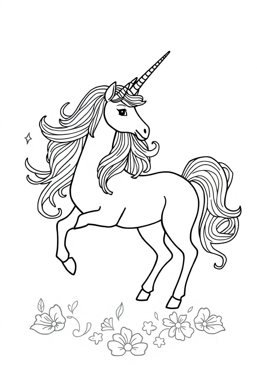 Unicorn Mandala coloring page for kids