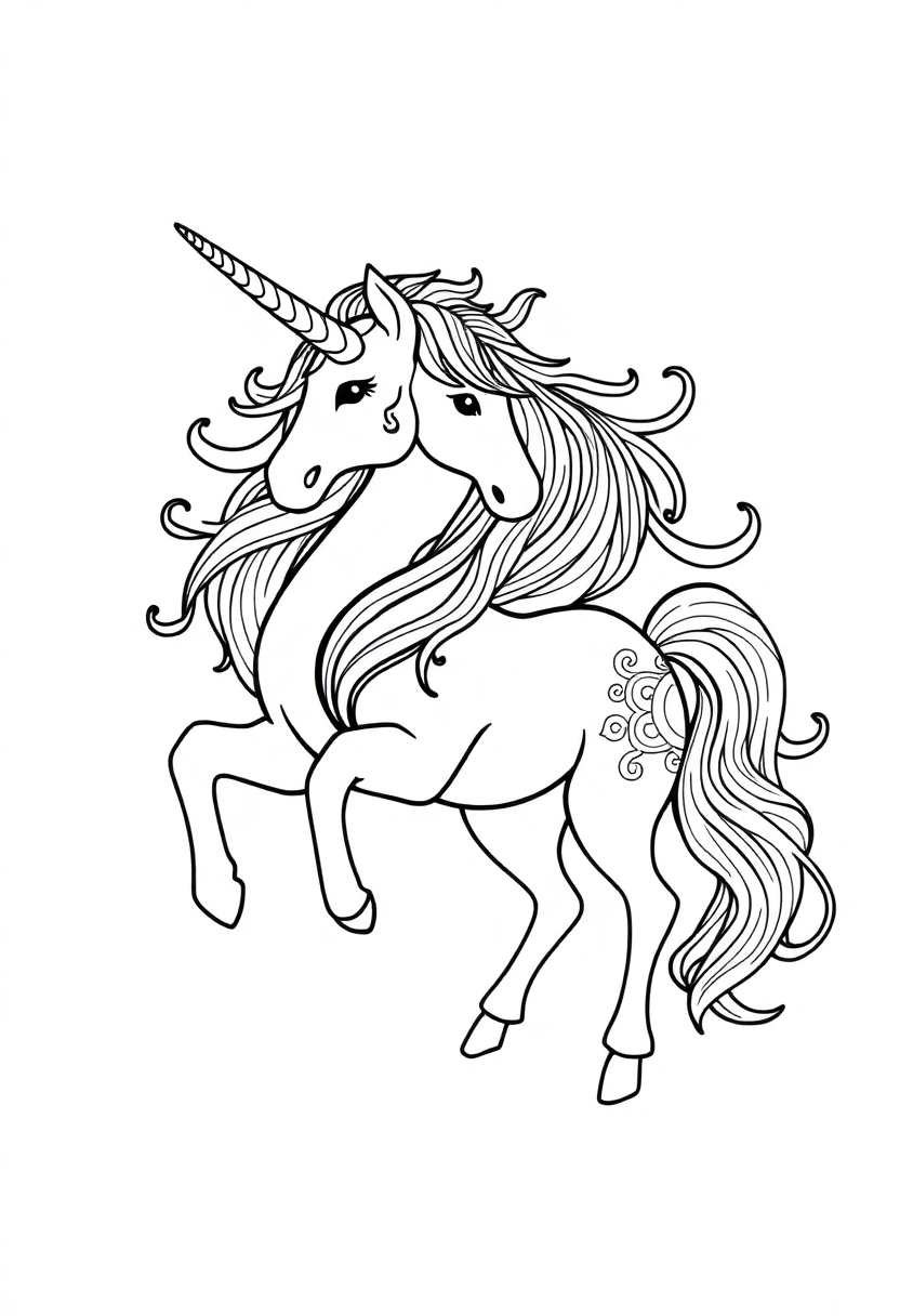 Unicorn Mandala coloring page for kids
