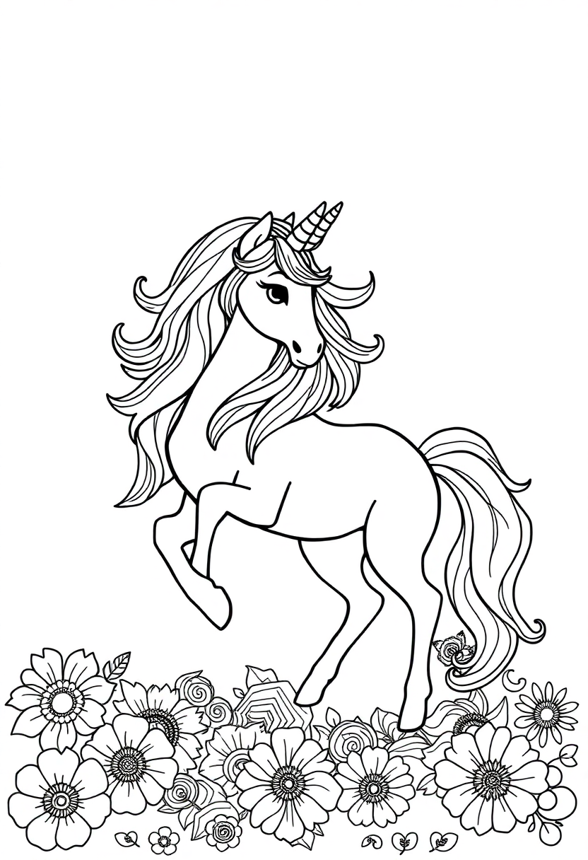Unicorn Mandala coloring page for kids