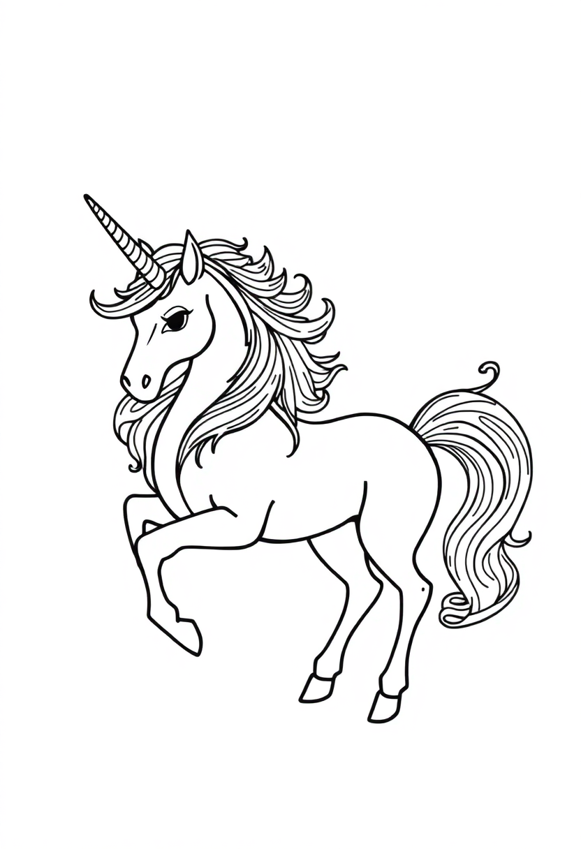 Unicorn Mandala coloring page for kids