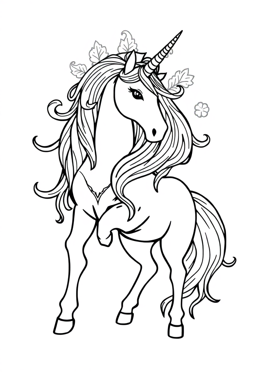 Unicorn Mandala Cute Cartoon coloring pages