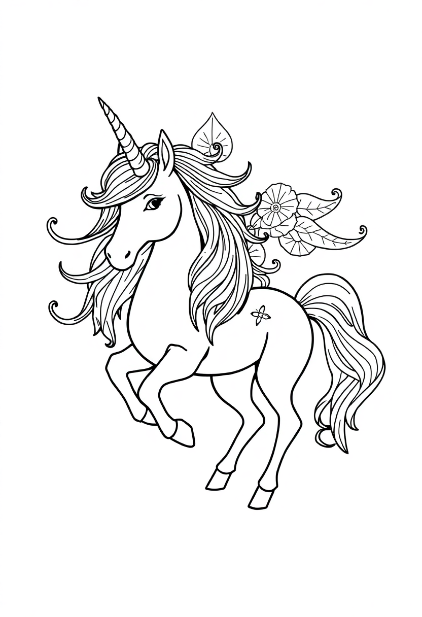 Unicorn Mandala coloring page for kids
