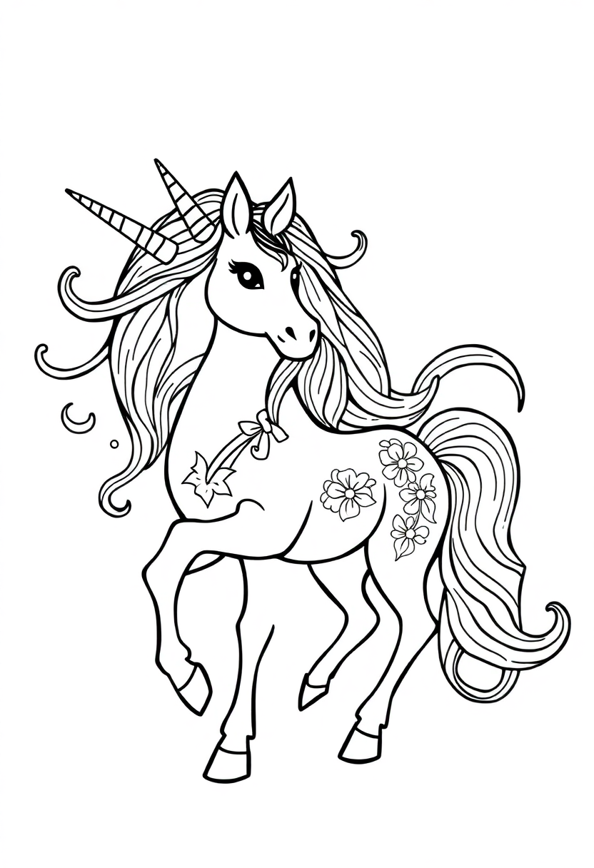 Unicorn Mandala coloring page for kids