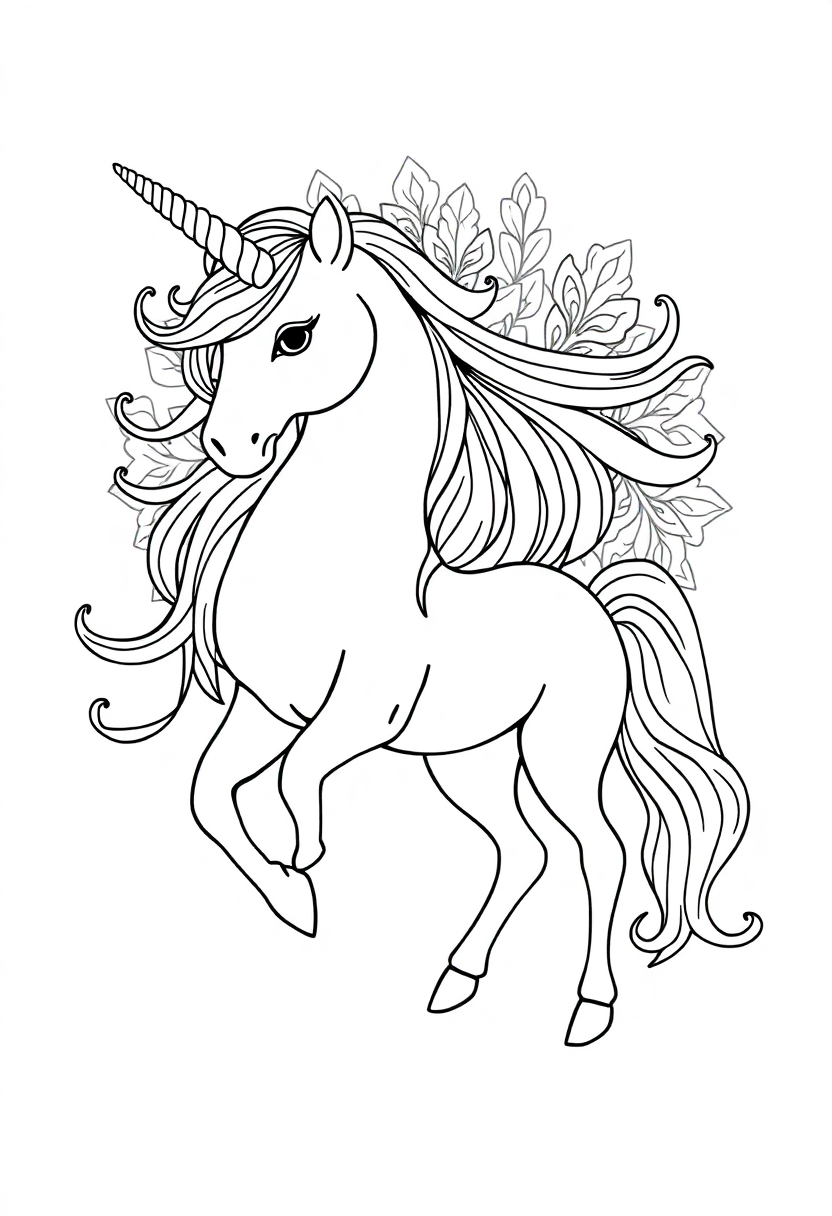 Unicorn Mandala coloring page for kids