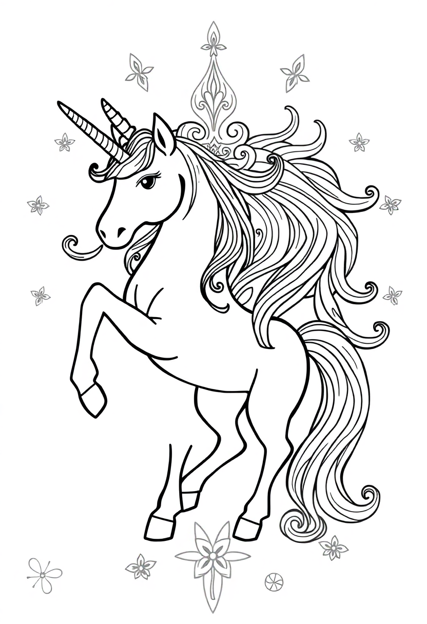 Unicorn Mandala coloring page for kids