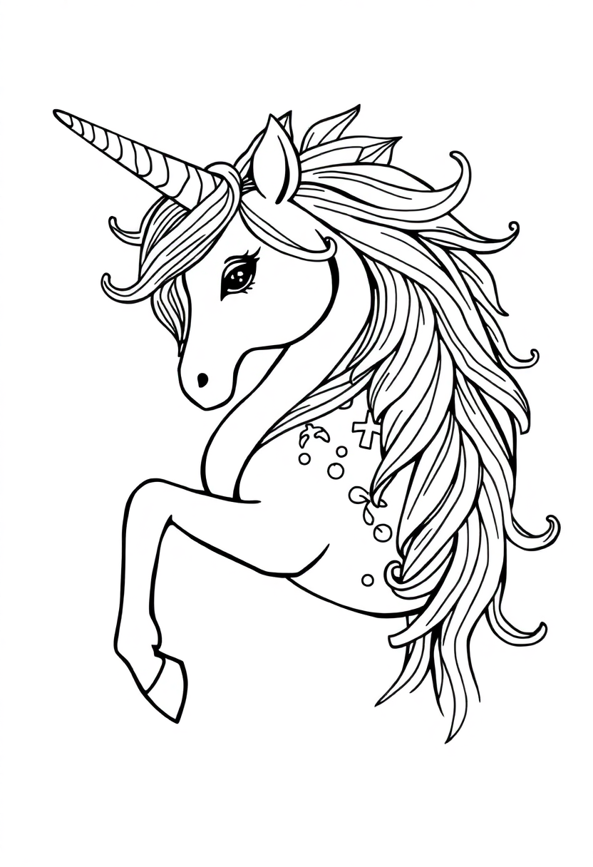 Unicorn Mandala coloring page for kids