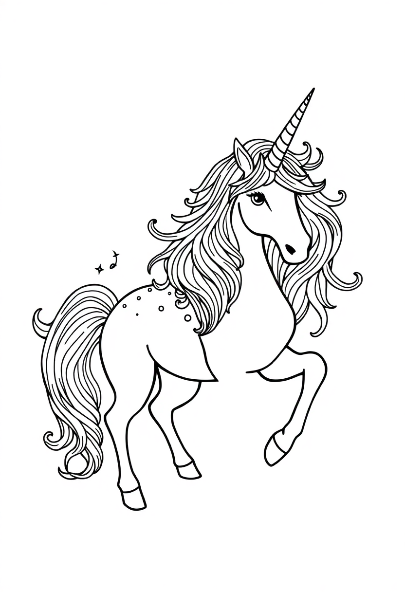 Unicorn Mandala coloring page for kids