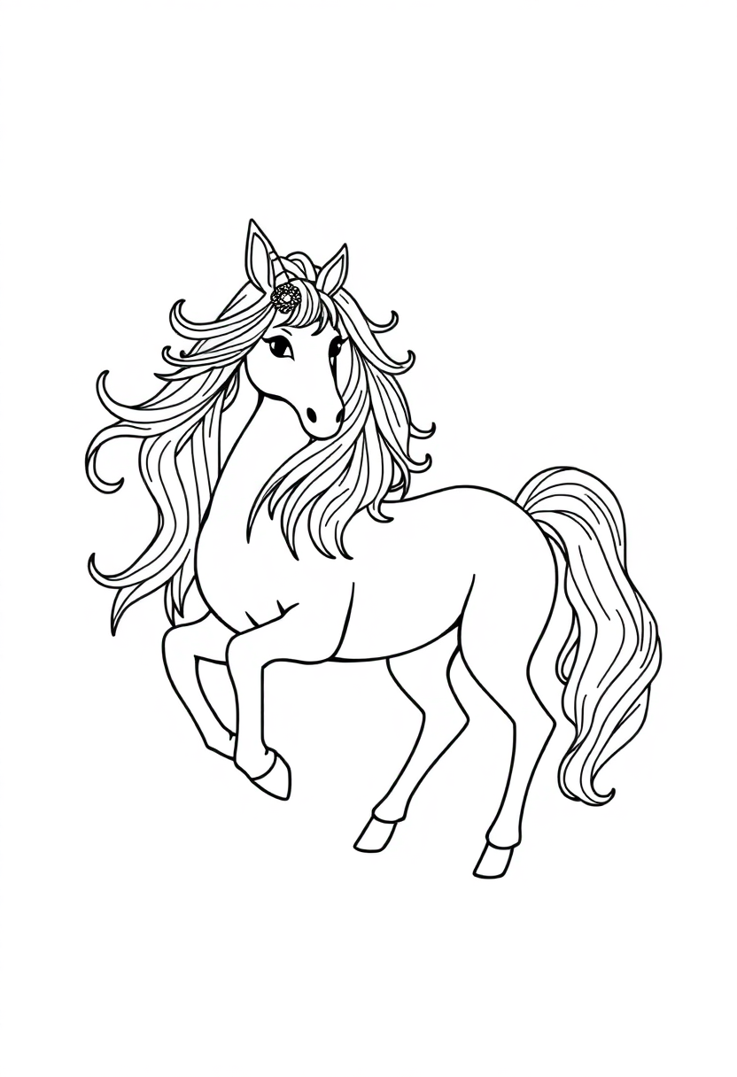Unicorn Mandala coloring page for kids