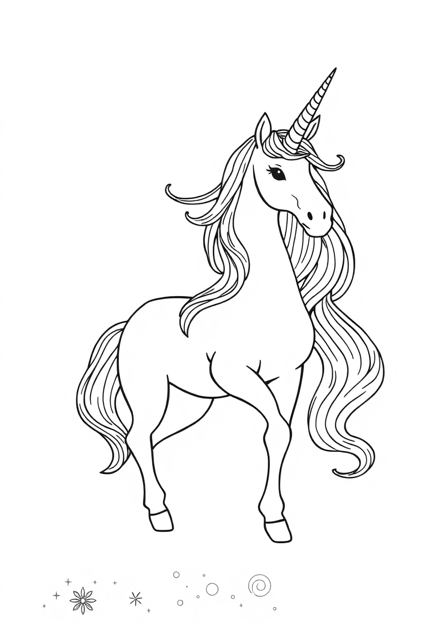 Unicorn Mandala coloring page for kids