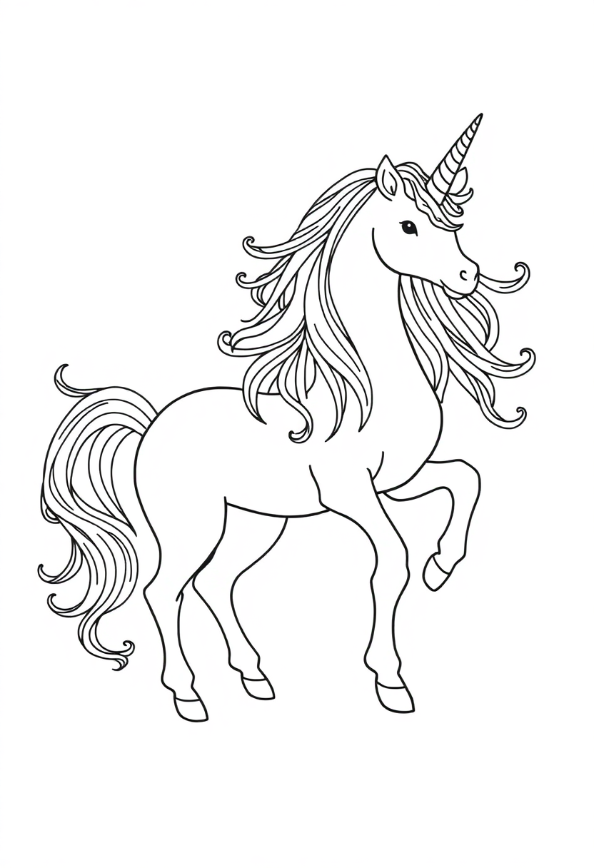 Unicorn Mandala coloring page for kids