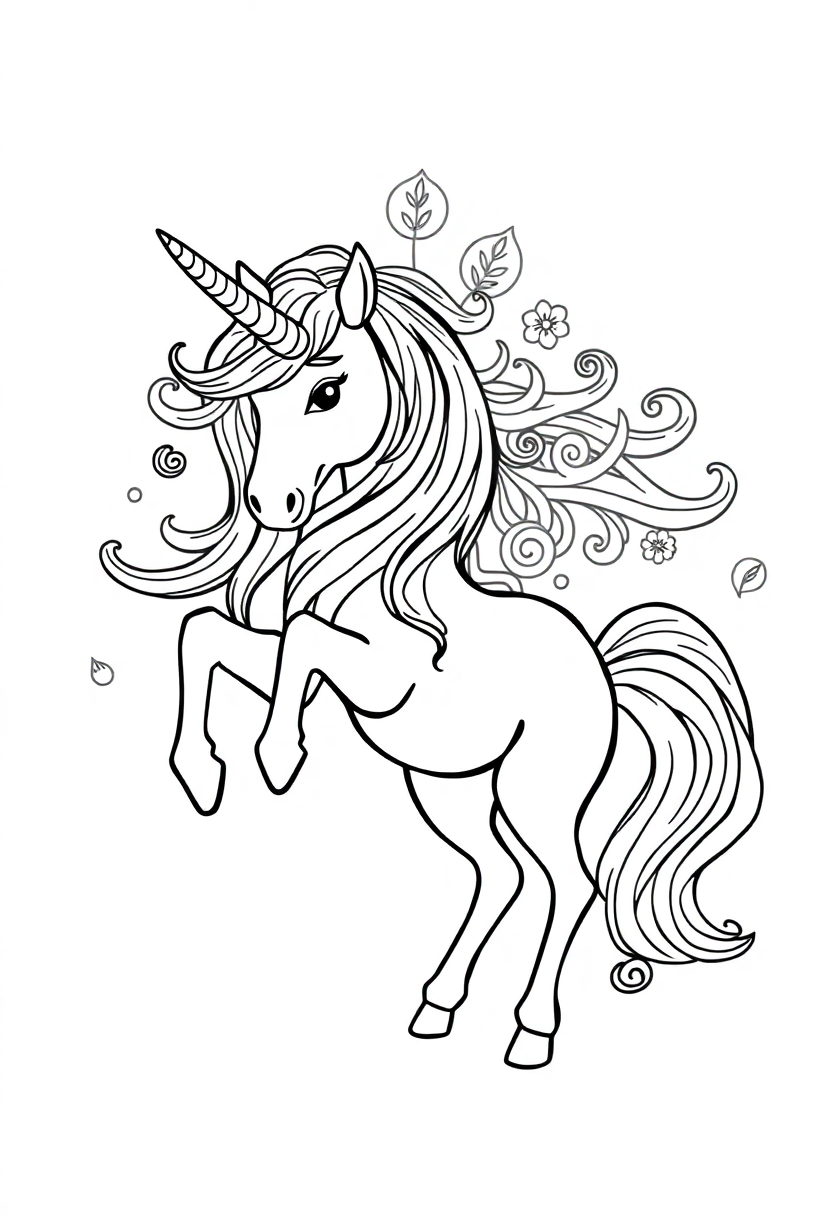 Unicorn Mandala coloring page for kids
