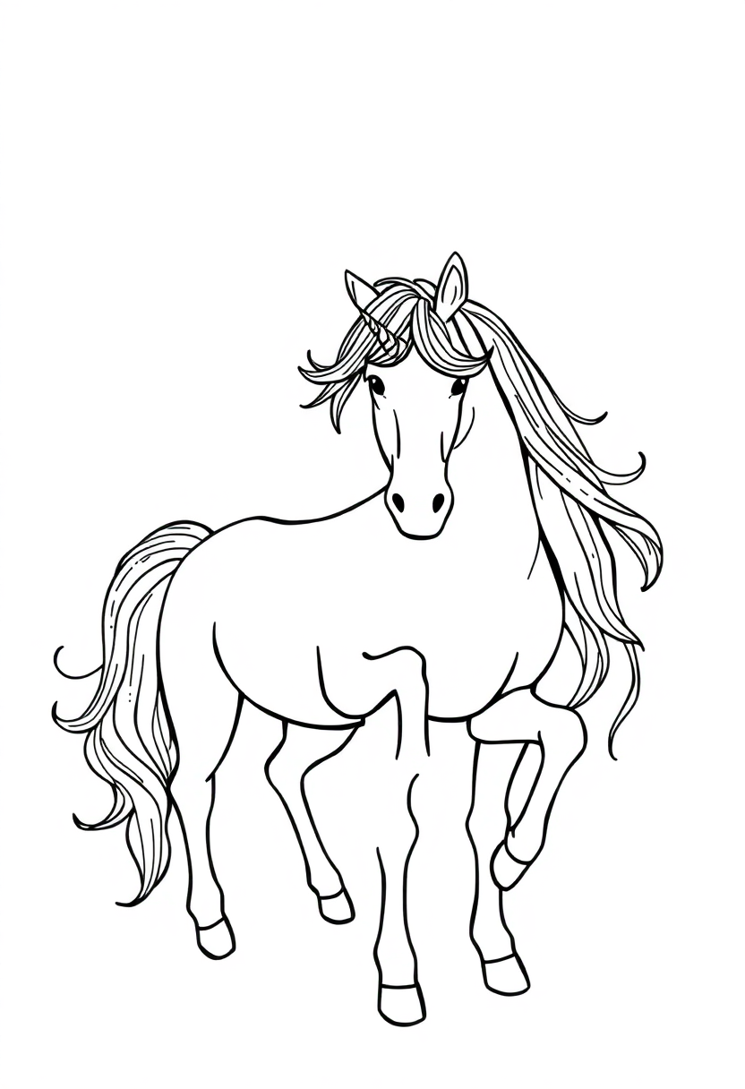Unicorns coloring page for kids