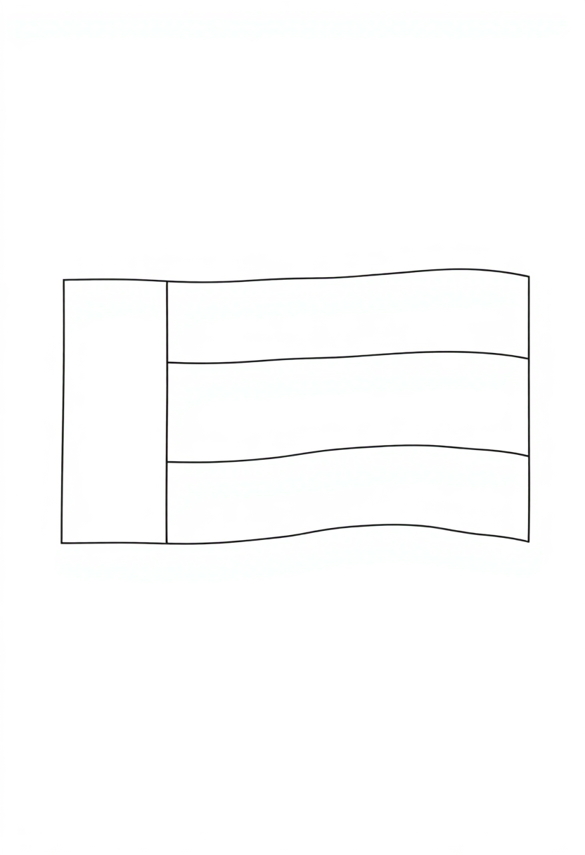 United Arab Emirates Flag coloring page, free printable