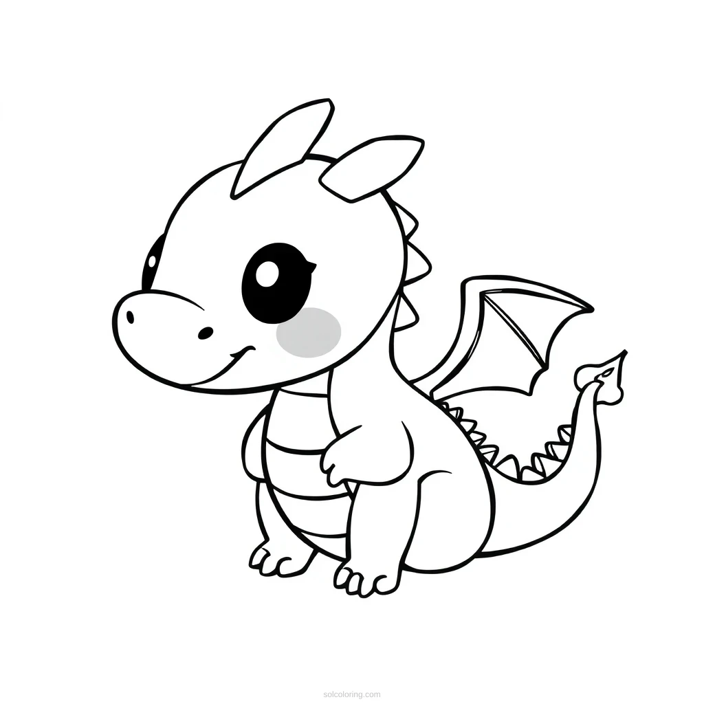 A Friendly Dragon coloring pages
