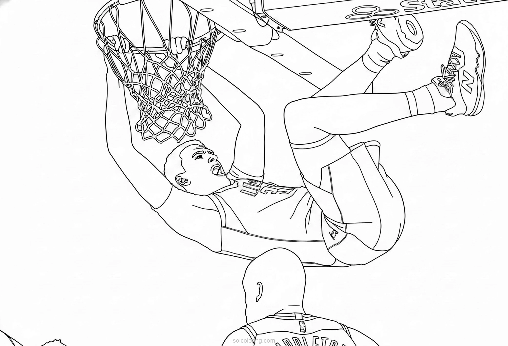 Nba Player Dunking Basketball coloring pages