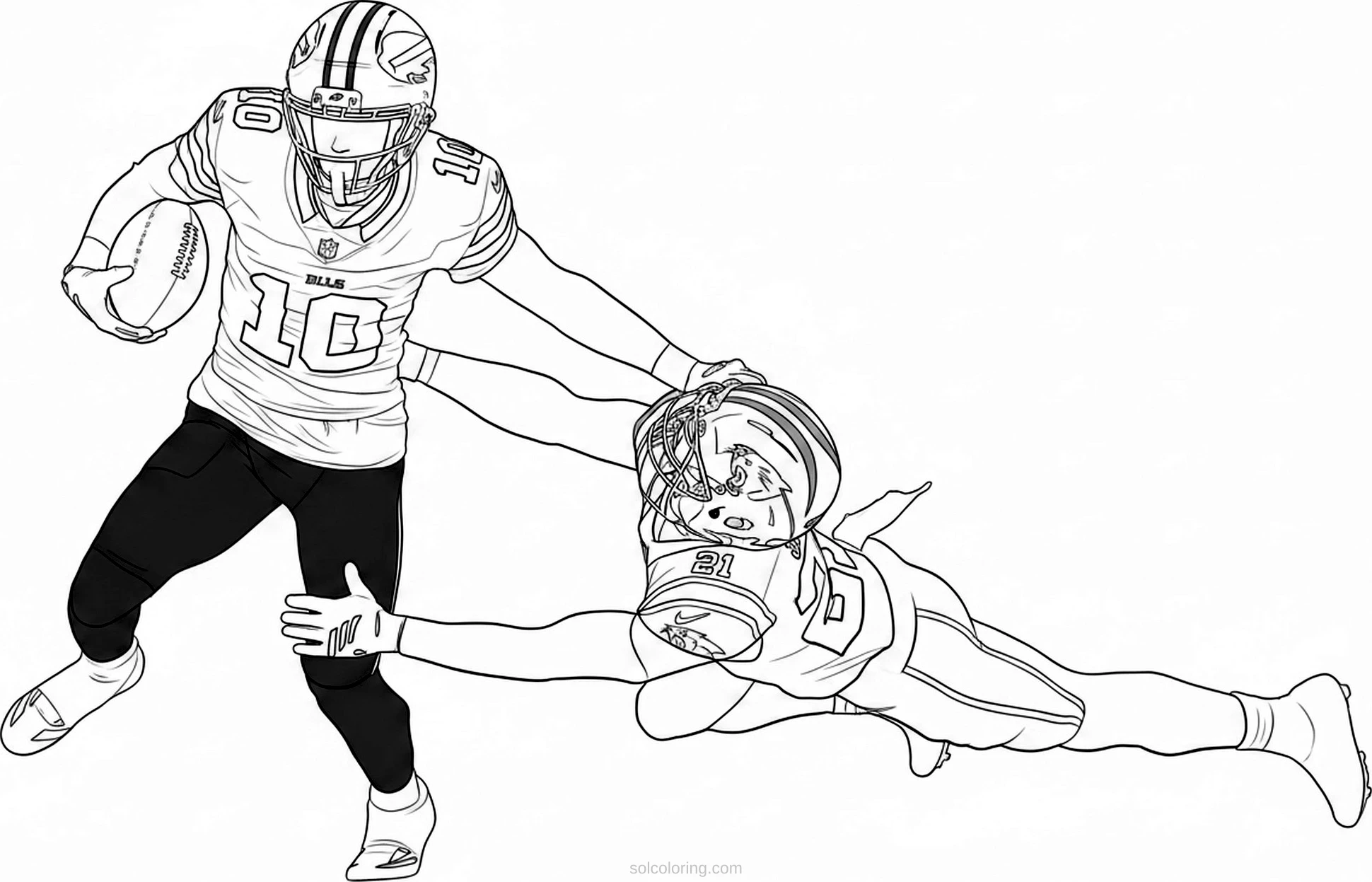 Nfl Player Evading Tackle coloring pages