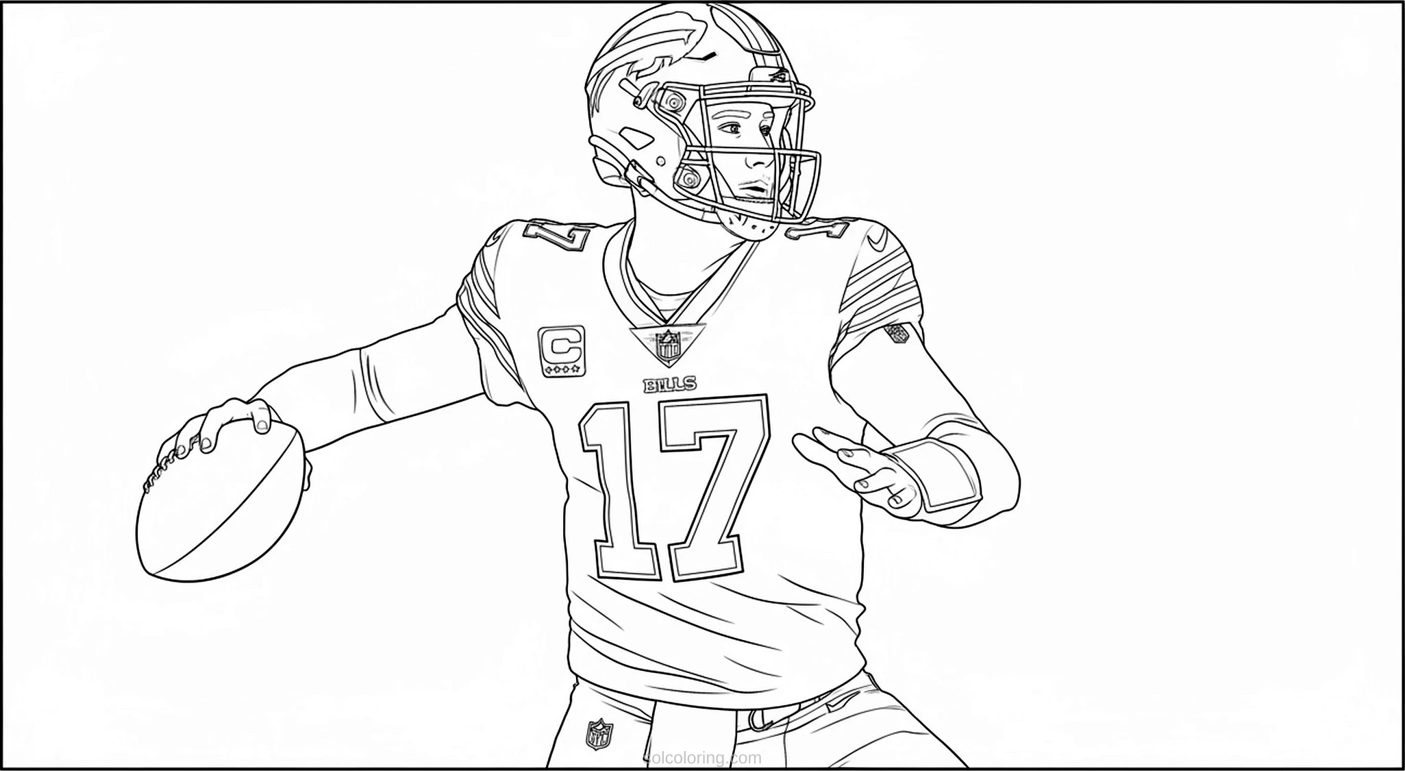 Bills Quarterback Number 17 coloring pages