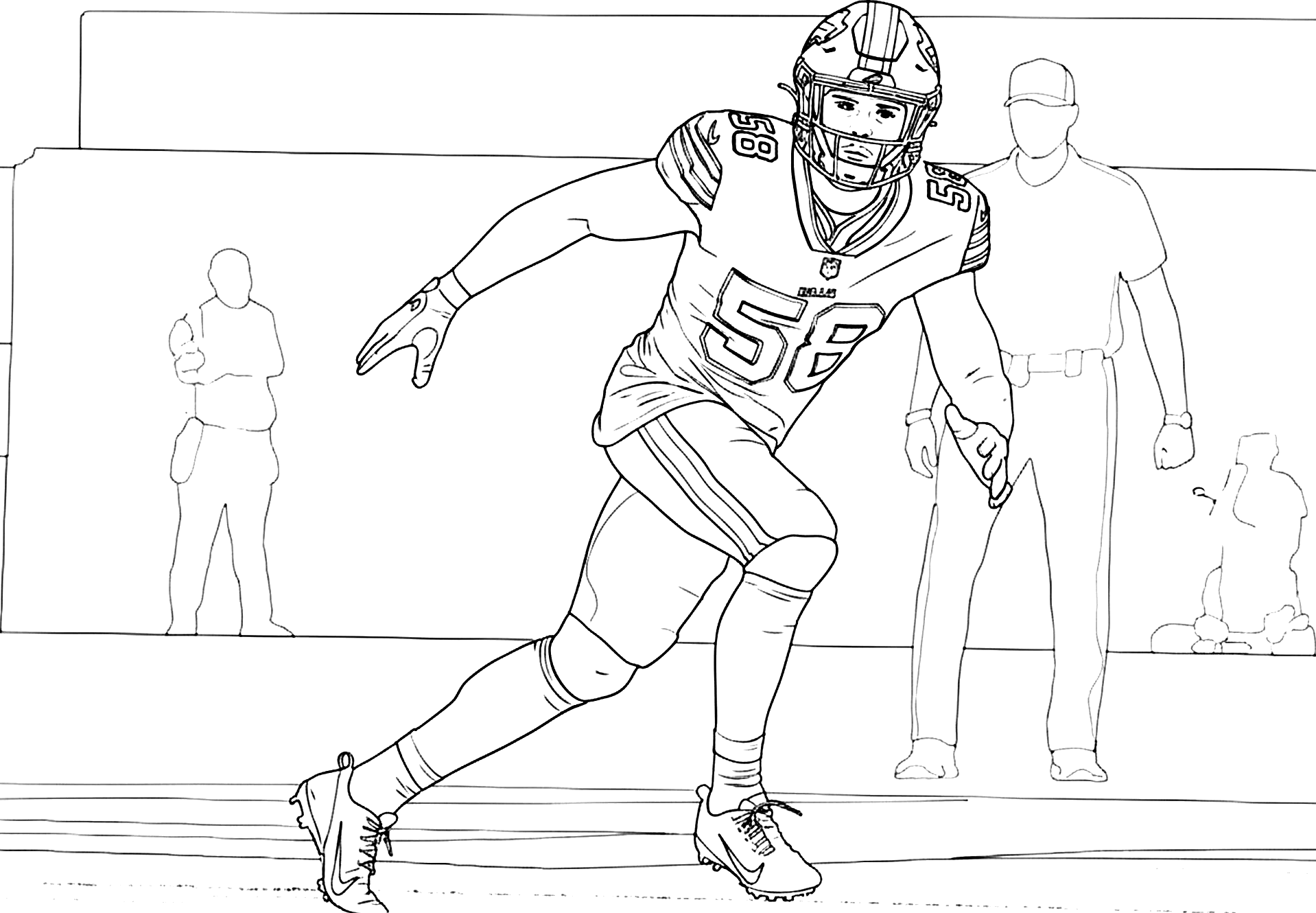 Bills Linebacker In Blue Uniform coloring pages