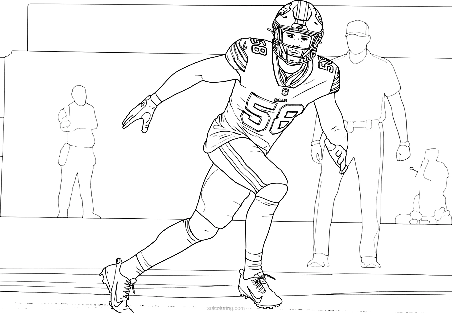 Bills Linebacker In Blue Uniform coloring pages