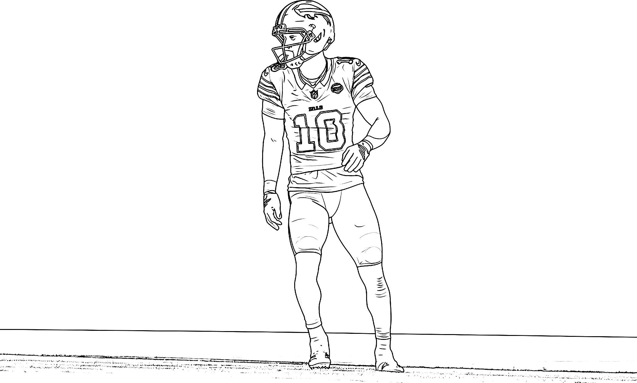 Bills Player Number 10 coloring pages
