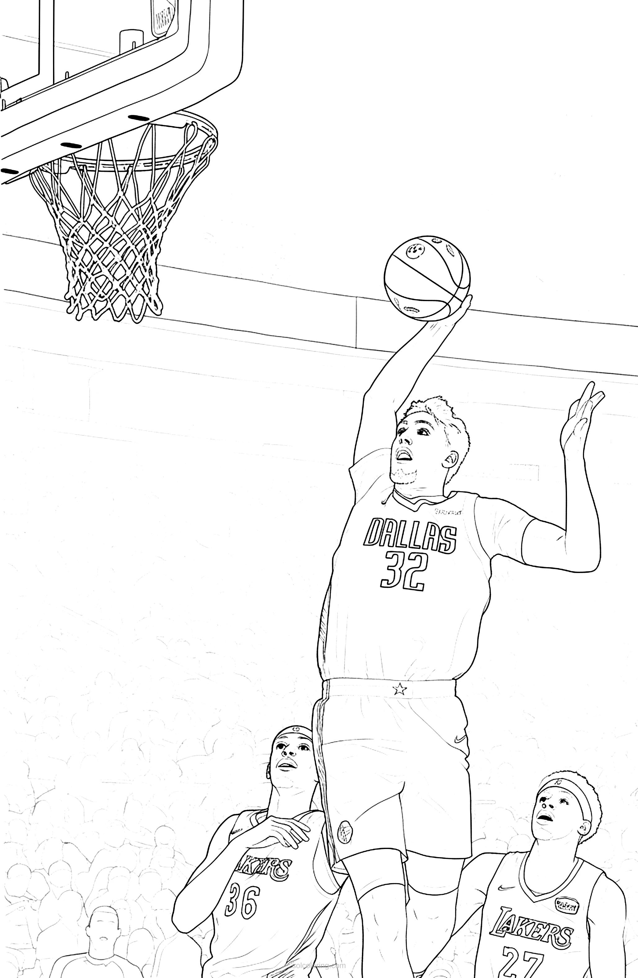 Dallas Player Shooting Basketball coloring page for kids