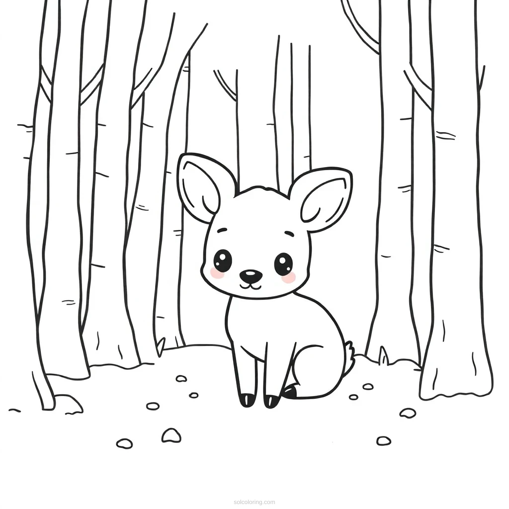 Dear In The Woods coloring pages