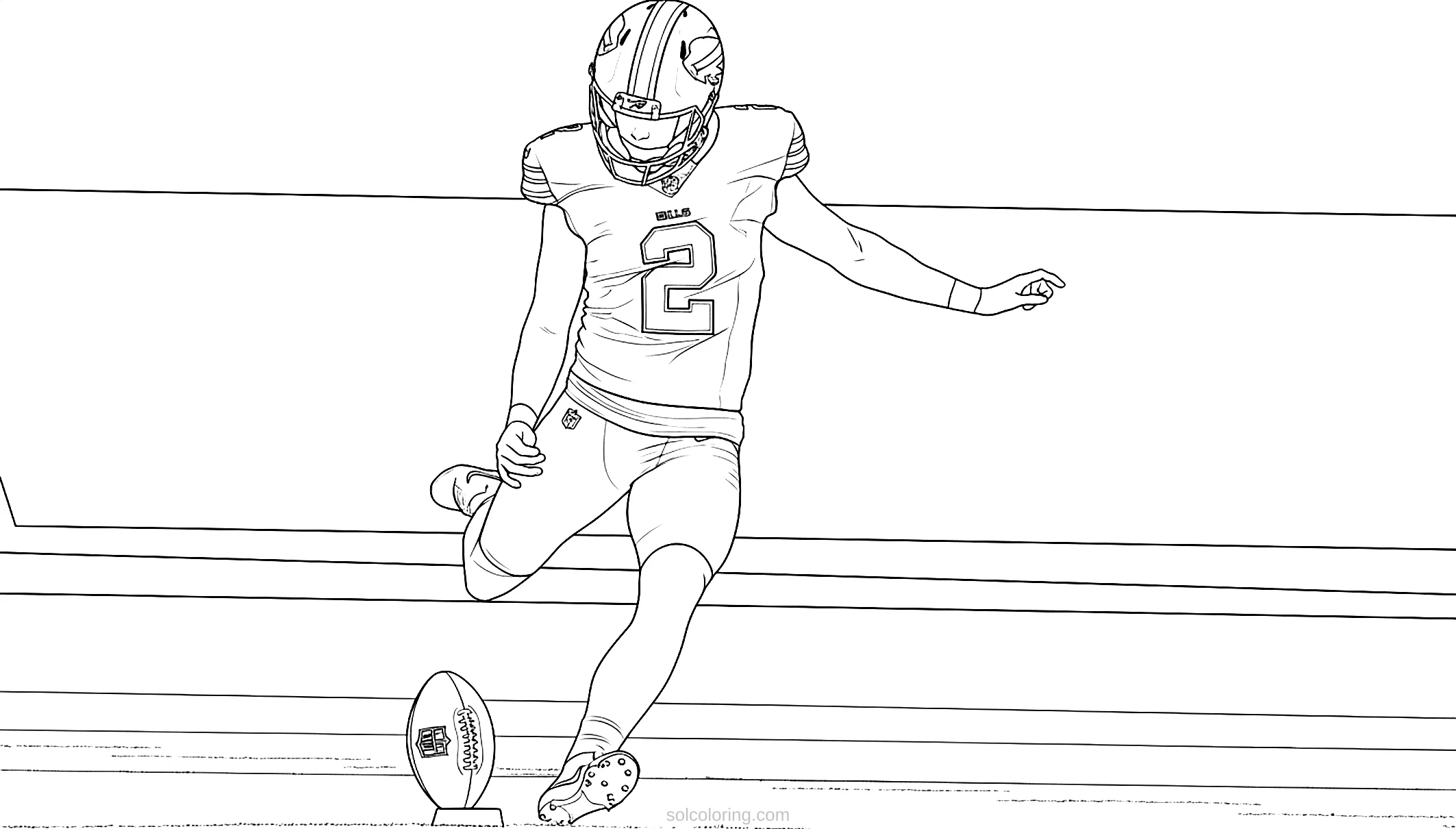Bills Kicker During Field Goal coloring page for kids
