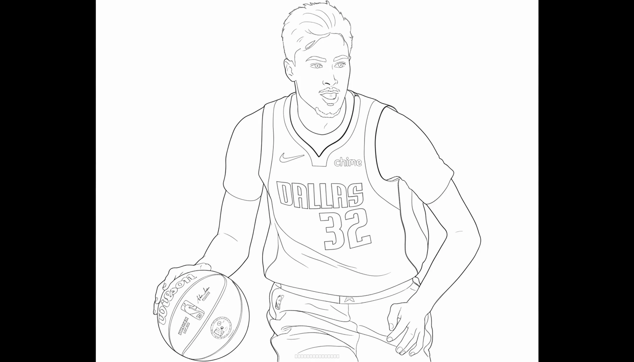 Dallas Mavericks Cooper Flagg Dribbling realistic coloring page for kids