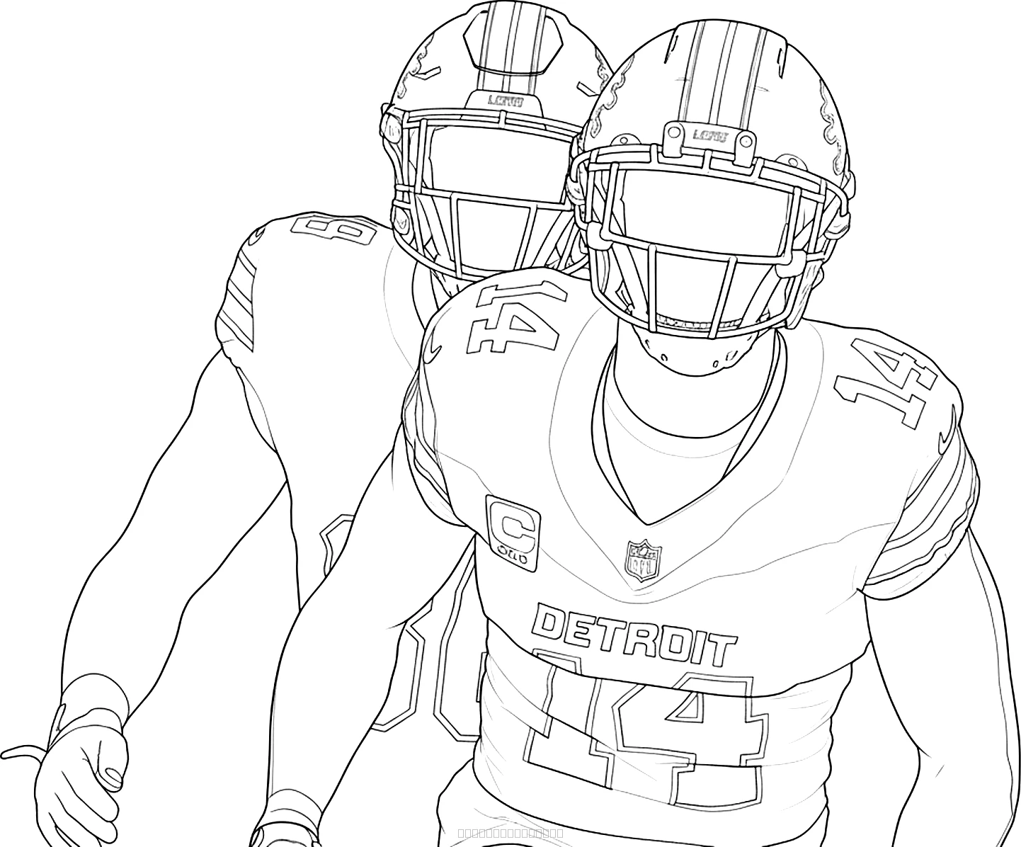 Detroit Lions Player Celebrating coloring page for kids