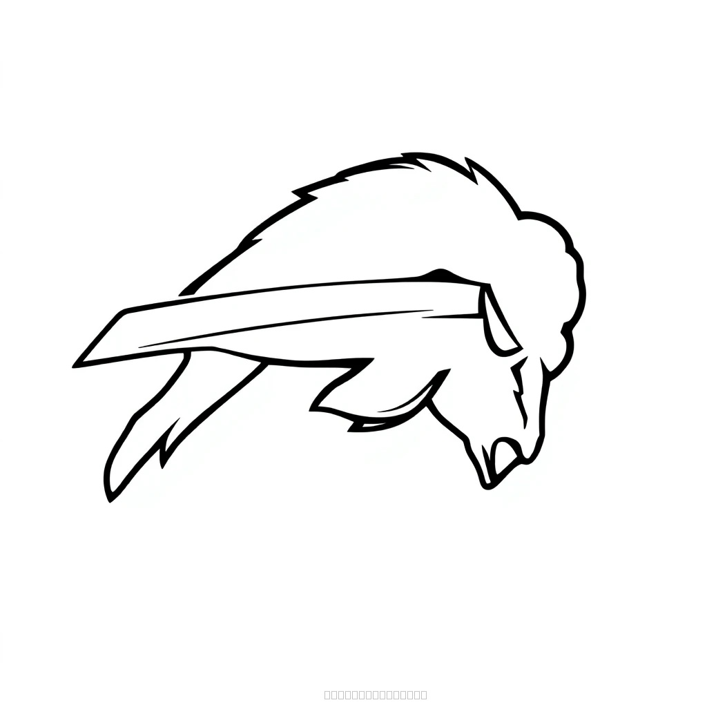 Buffalo Bills Logo realistic coloring page for kids