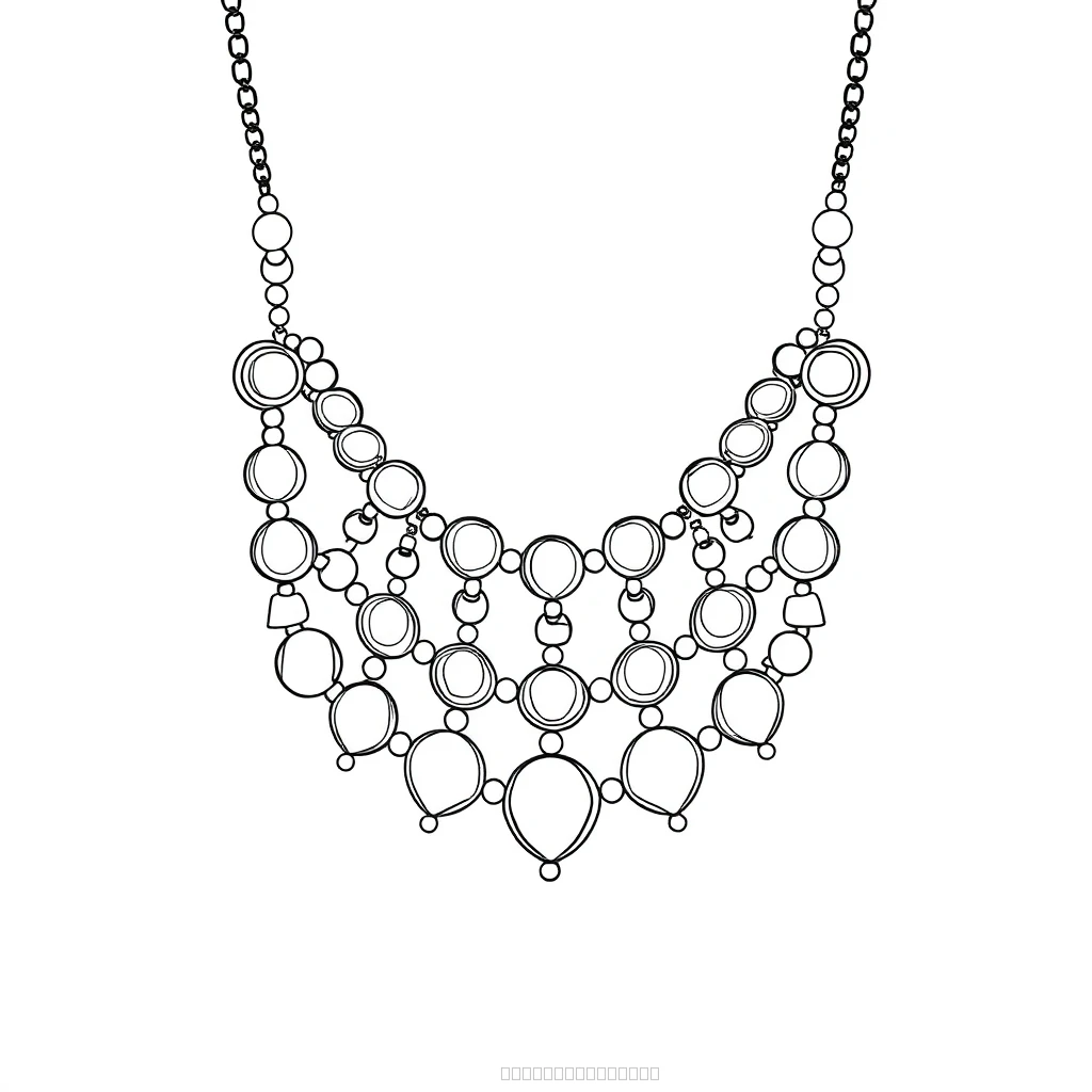 Rainbow Necklace realistic coloring page for kids