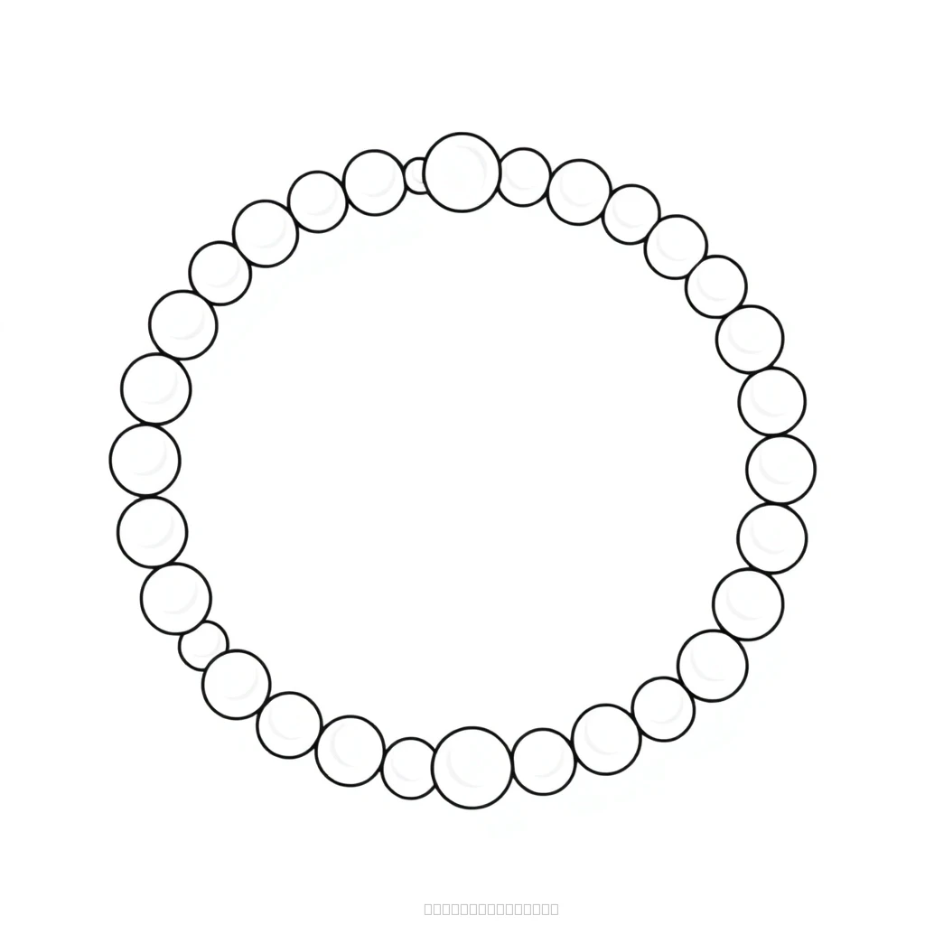 A Simple Circular Bracelet With Pearl Shaped Beads All Around And A Single Unicorn Charm coloring pages
