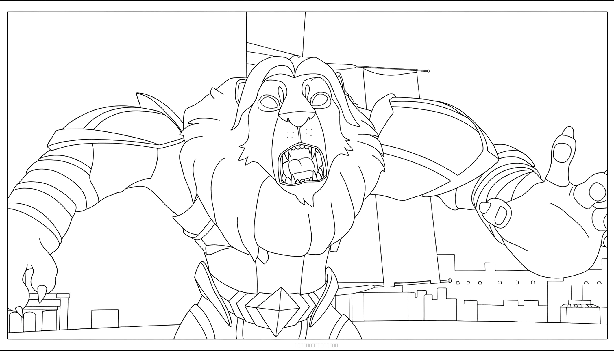 King Leopold Lion From the Lion King realistic coloring page for kids