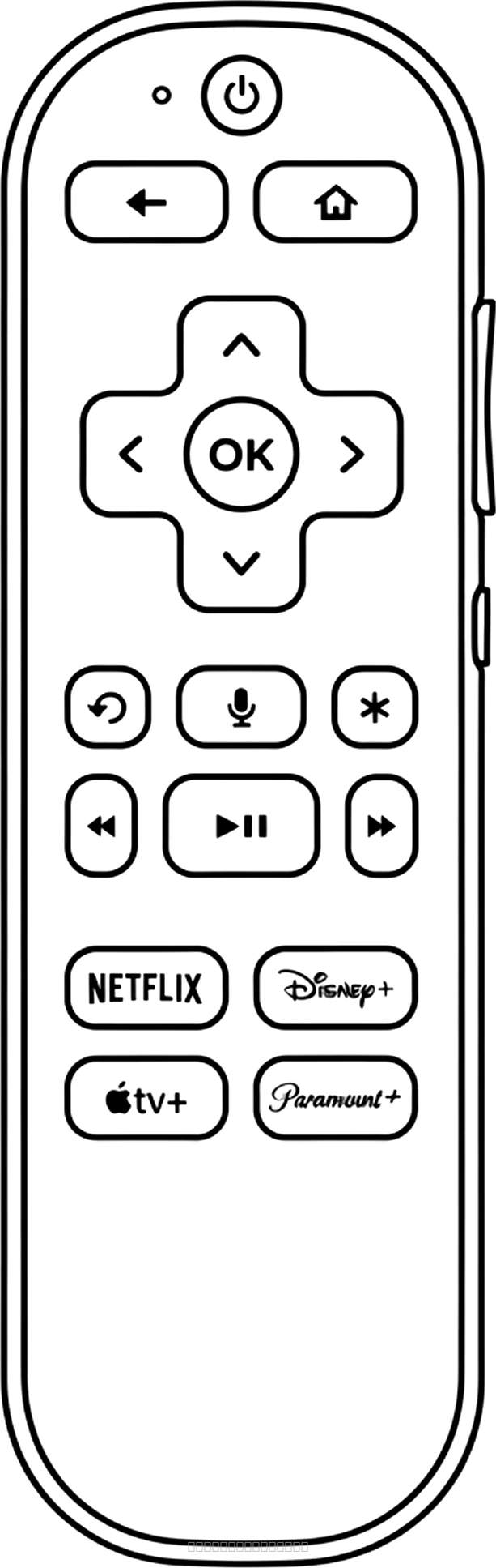 Roku Tv Remote realistic coloring page for kids