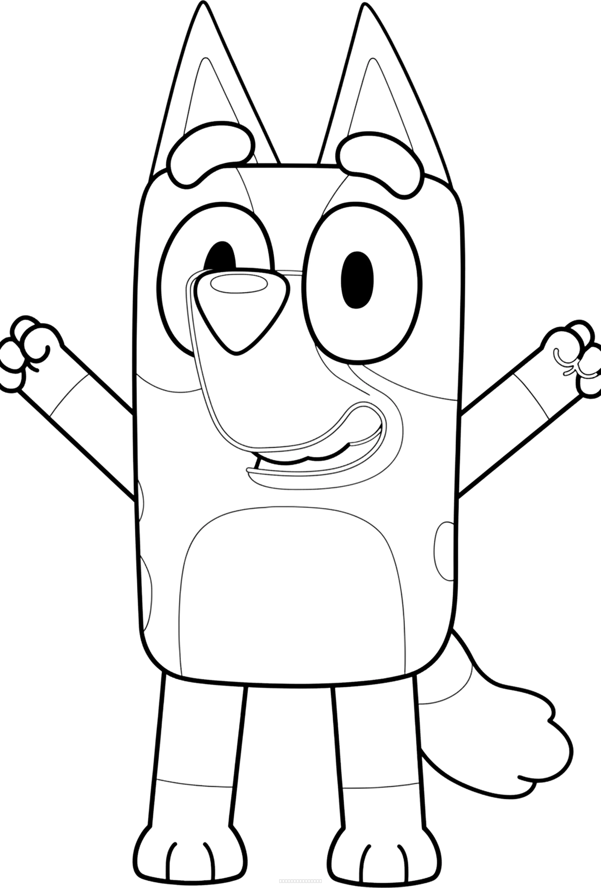 Bluey realistic coloring page for kids