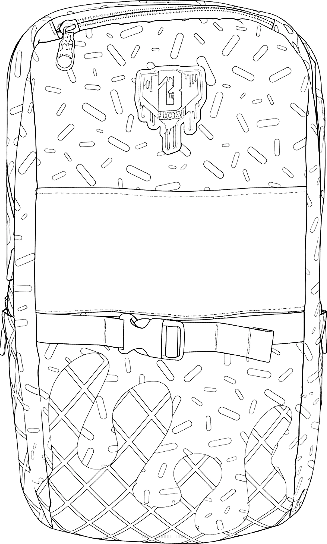 Cotton Candy Ice Cream Backpack realistic coloring page for kids