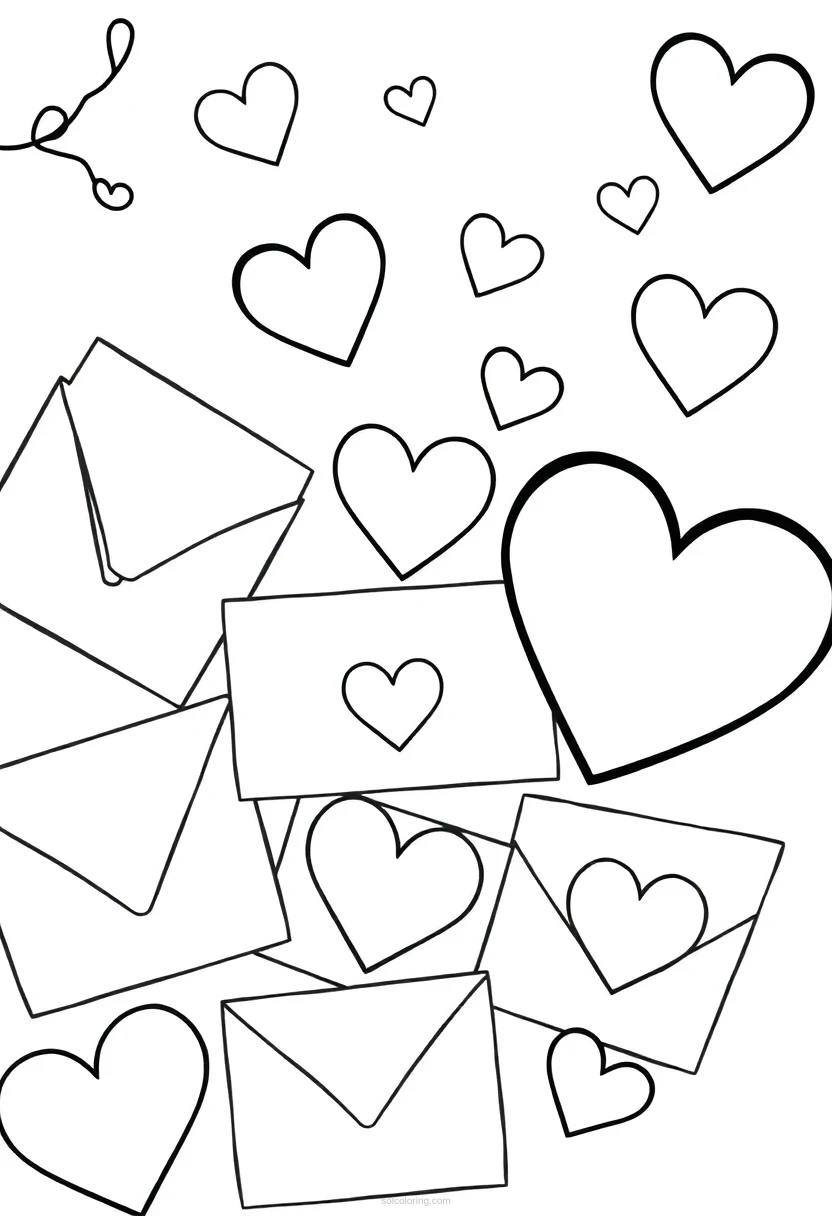 Valentine S Day Cards And Envelopes coloring pages