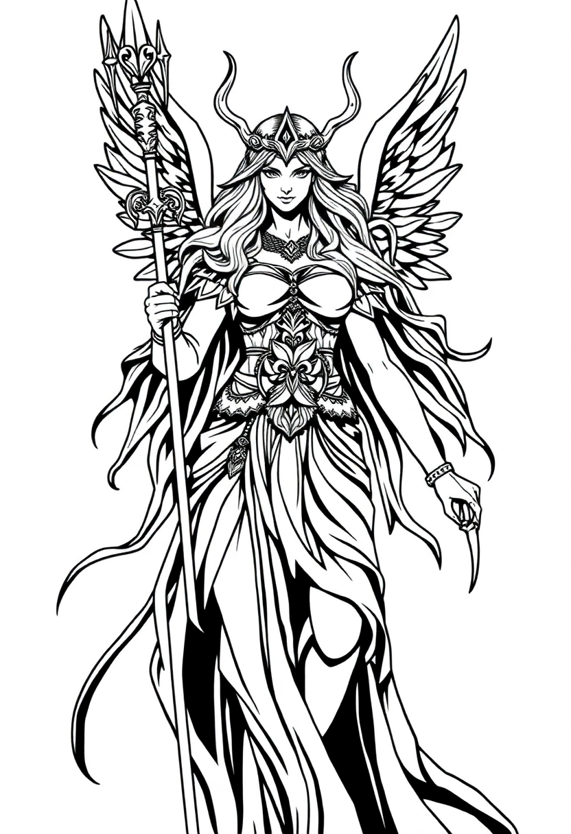 Valkyrie coloring page, free printable