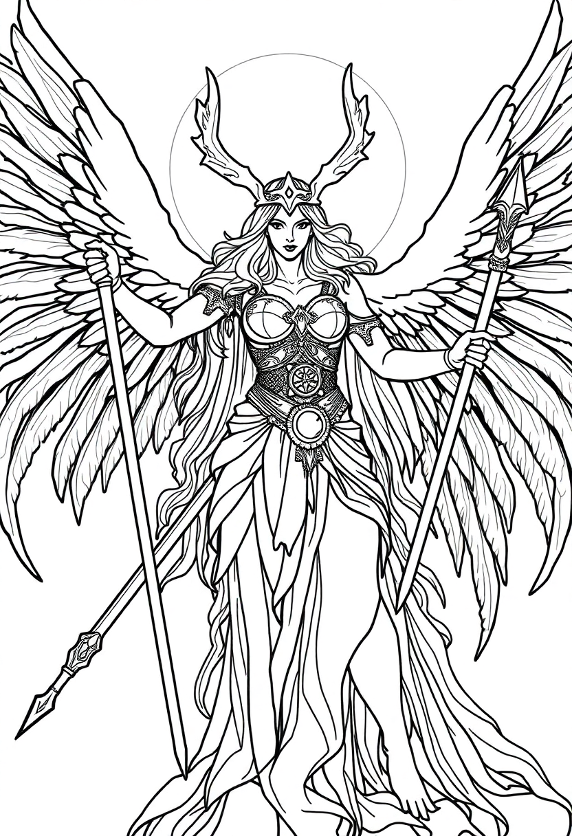 Valkyrie coloring page, free printable