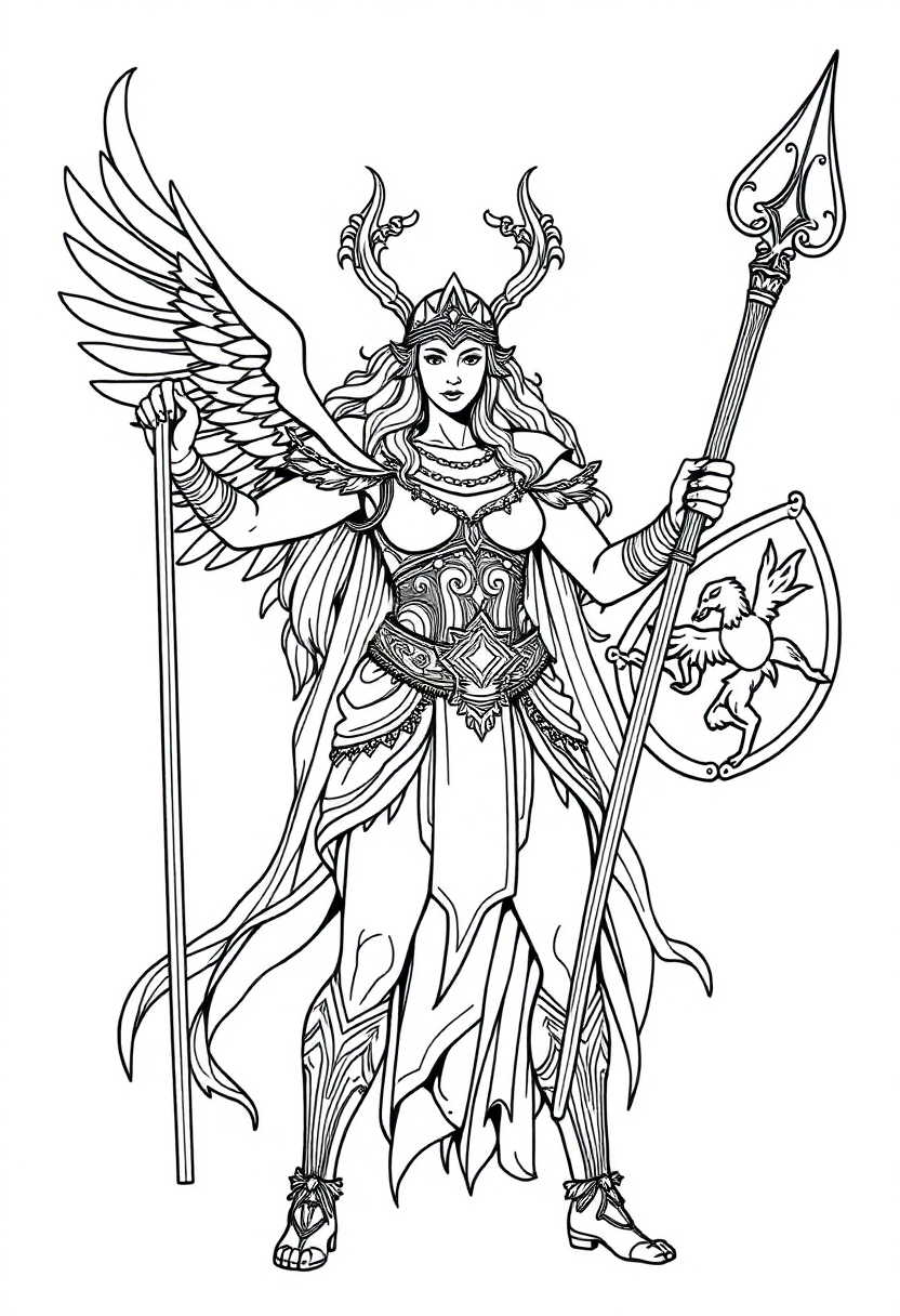 Valkyrie Warrior coloring page, free printable