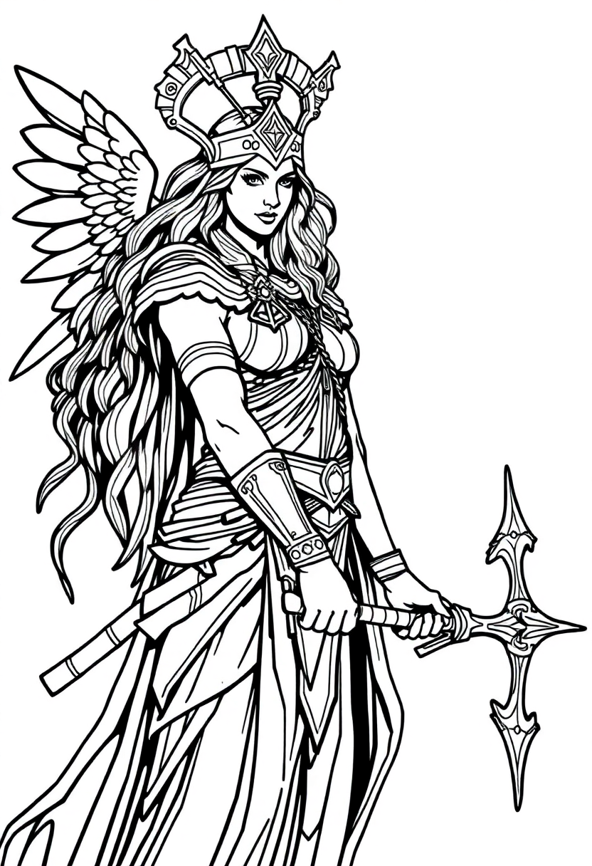 Valkyrie Warrior coloring page, free printable