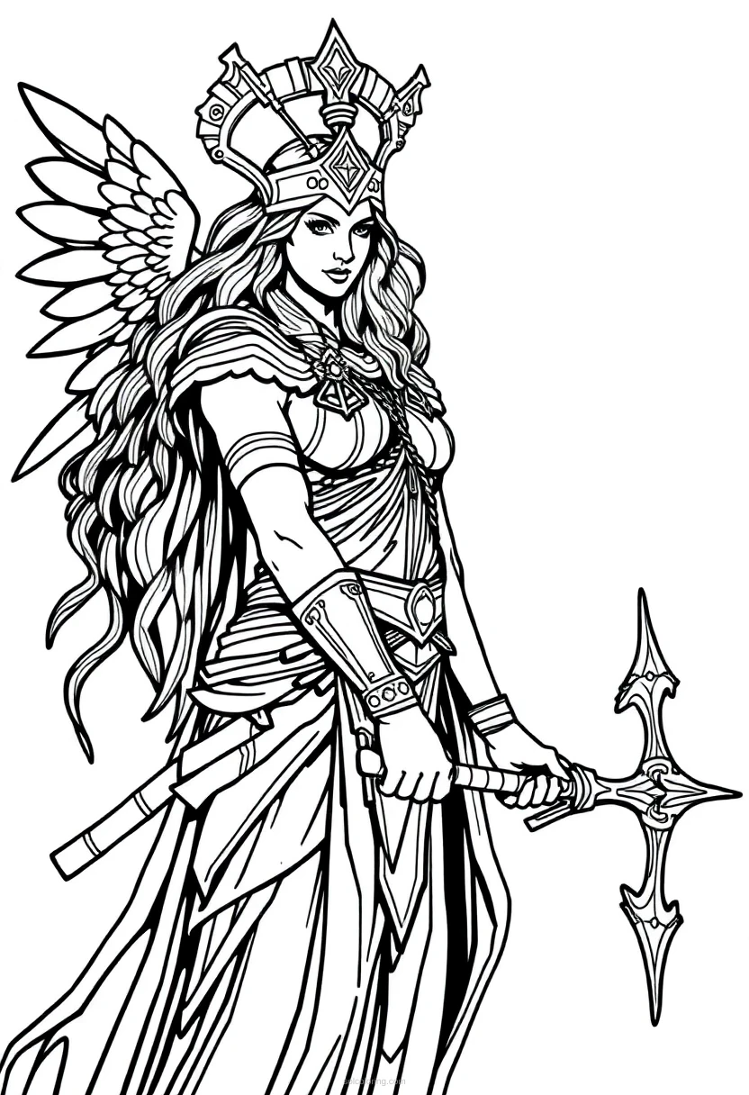 Valkyrie Warrior coloring page for kids