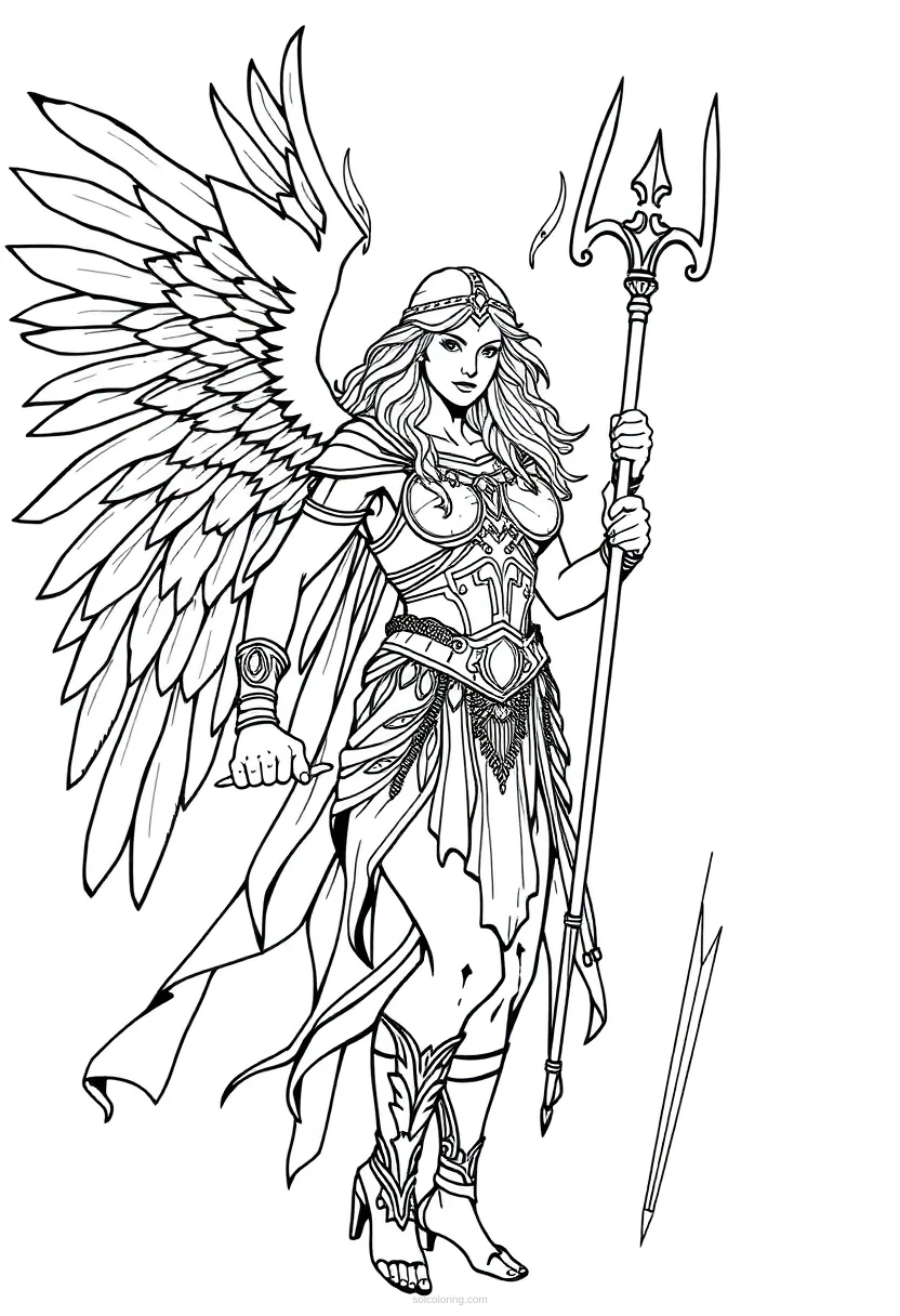 Valkyrie Warrior coloring page for kids