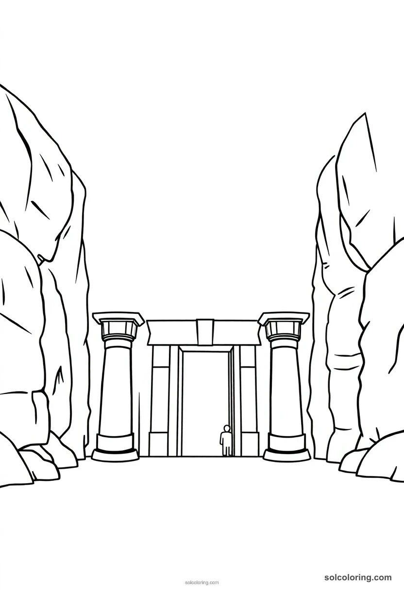 Chibi Valley of the Kings Tomb Entrance chibi coloring page for kids