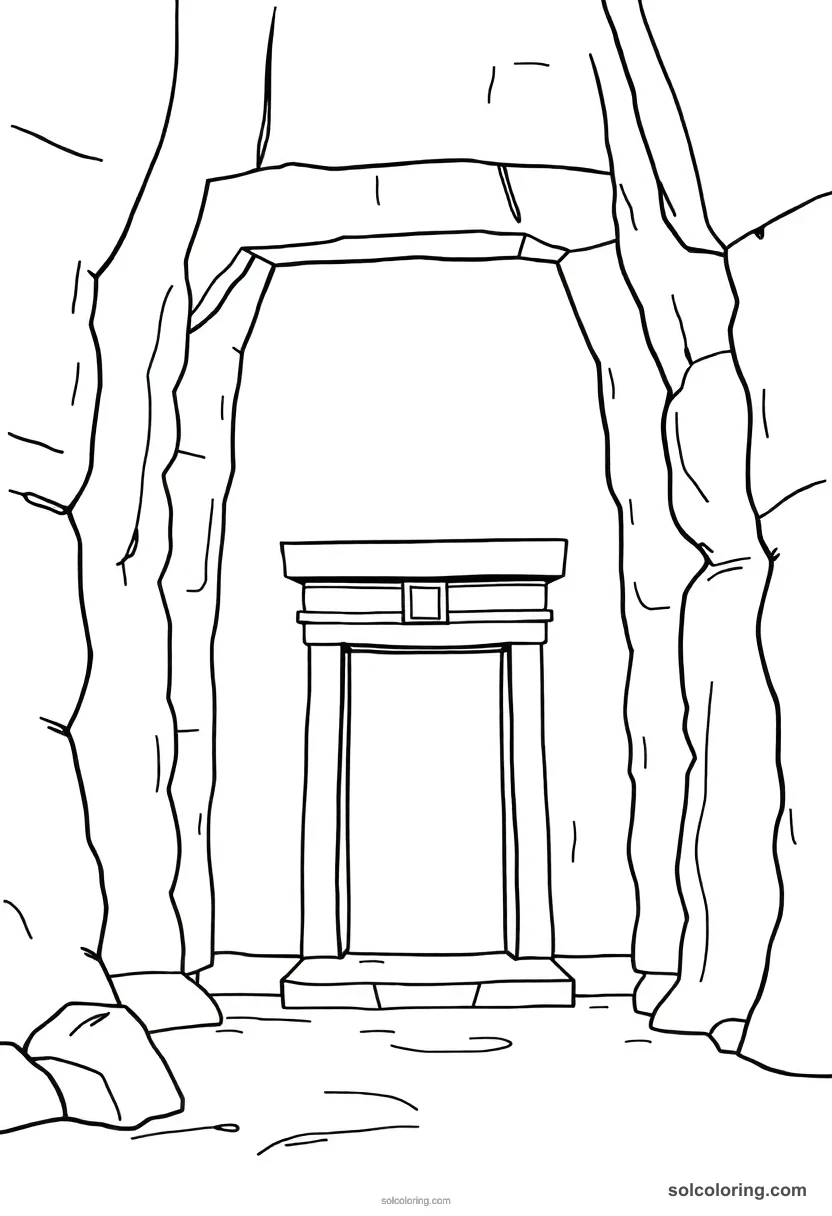 Simple Valley of the Kings Tomb Entrance simple coloring page for kids