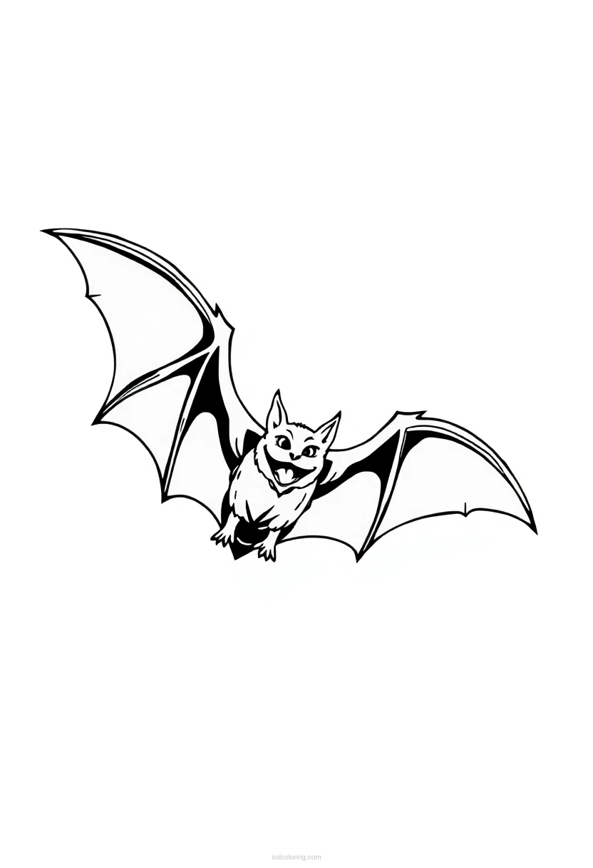 Vampire Bat Flying coloring page for kids