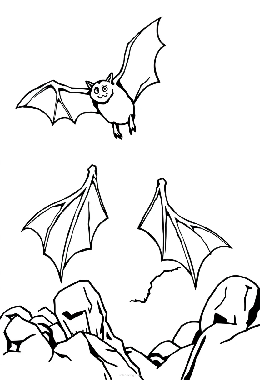 Vampire Bat Flying coloring page for kids