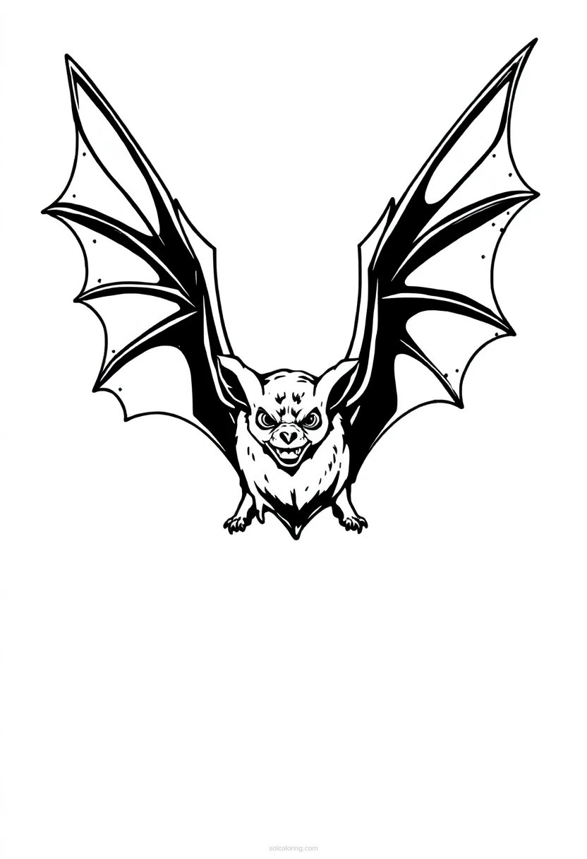 Vampire Bat Flying coloring pages