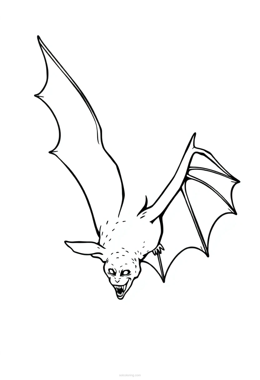 Vampire Bat Flying coloring page for kids